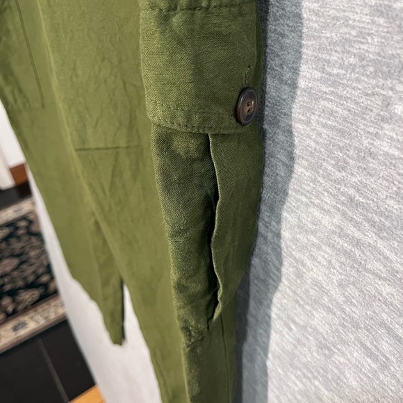 Madewell Green Cargo capri with Elastic Waistband cotton-viscose - Picture 4 of 9